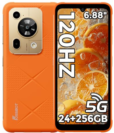 FOSSiBOT F112 Pro 5G Outdoor Handy Ohne Vertrag, 24GB+256GB/1TB Erweiterbar, 7150mAh Großer Akku Baustellen Handy, 6,88 Zoll HD+ 120Hz Display Android 14, 50MP Kamera, IP68/IP69K Wasserdicht NFC/OTG