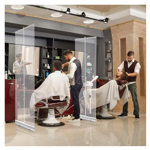 KEuLen Transparantes Roll Banner, Rollup Spuckschutz, Freistehender Rollbanner mit transparenter Schutzwand for Büros, Geschäfte, Restaurants und Klassenzimmer