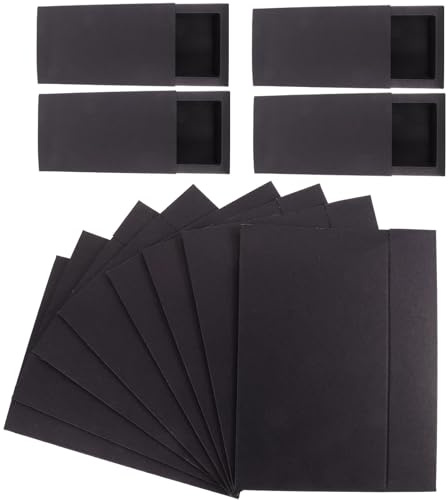 Boîtes à Tiroirs en Papier Kraft Noir 12 Pièces Compactes | Conditionnement Léger, pour Bonbons et Loisirs Créatifs, Format Pratique pour Emballage Présent