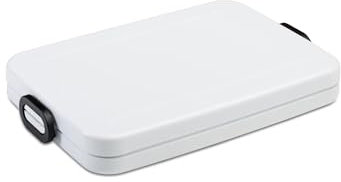 Mepal - Lunchbox Take A Break flach - Ideale Brotdose für Laptoptasche oder Rucksack - Flach geformte Essensbox für 2 Sandwiches oder 4 Scheiben Brot - 800 ml - White