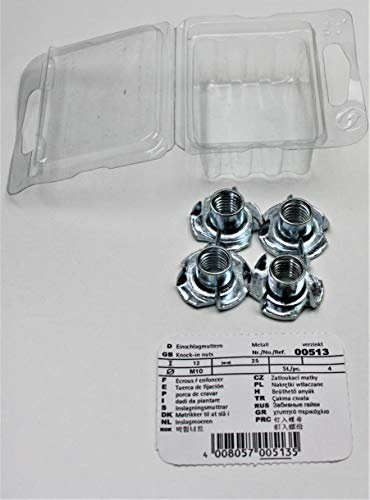 Hettich Einschlagmuttern M10 verzinkt, 4 Stück Artikelnr. 513