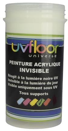 UV FLOOR - Peinture UV Invisible Verte Fluo - Spéciale Lumière Noire Et Ultra Violet 365nm- Fluide Et Ultra Pigmentée - 100ml