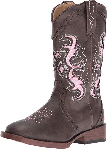 ROPER Girls’ Lexi Western Boots – Square Toe Boots, Youth Western Boot, Faux Leather TPR Outsole & Padded Cushioned Insole