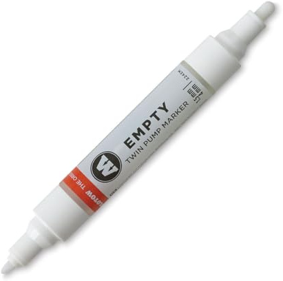 Molotow ONE4ALL Acrylic Twin Empty Pump Marker, 1.5mm and 4mm Nibs, 1 Each (211.013)