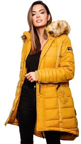 Navahoo Papaya Damen Winter Jacke Steppjacke Mantel Parka gesteppt warm B374
