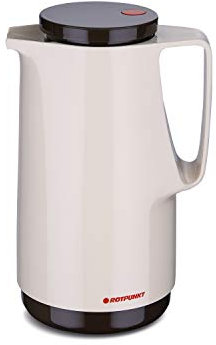 ROTPUNKT Isolierkanne 760 Maxima 1,0 l | Zweifunktions-Drehverschluss | BPA-frei - gesundes Trinken | Made in Germany | Warm + Kalthaltung | Glaseinsatz | Latte Macchiato