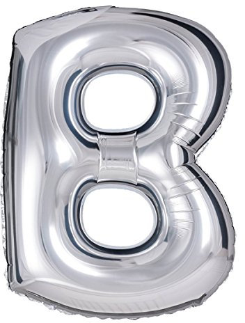 ballonfritz® Ballon Buchstabe B in SILBER - XXL 40/102cm - Folienballons für Luft oder Helium als Geburtstag, Jubiläum, Hochzeit oder Abschluss Geschenk, Party Dekoration oder Überraschung