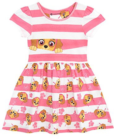 Paw Patrol Vestito Bambina | Abito Estivo in Morbido Cotone | Skye Vestiti Rosa 3-4 Anni