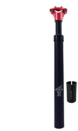 Zoom- Sattelstütze / Sattelstütze, 27,2/28,6/30,4/30,9/31,6/33,9 x 350 mm, Schwarz / Rot, 30.8x350mm