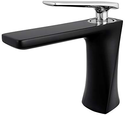 Wasserhahn Bad - JOMOLA Badezimmer Wasserhahn Waschbecken Mischbatterie Badarmatur Waschtischarmatur Einhandmischer Waschtisch Armatur aus Schwarz, Kurz(ohne Abtropffläche)
