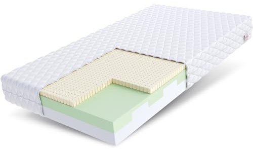 FDM BITONTO Schaumstoffmatratze 90 x 200 cm Latex Matratze 15 cm Höhe Hochelastischer HR Komfortschaum Härtegrad H2/H3 (Mittelweich/Mittelhart) Bezug Zweiseitig Abnehmbar Waschbar