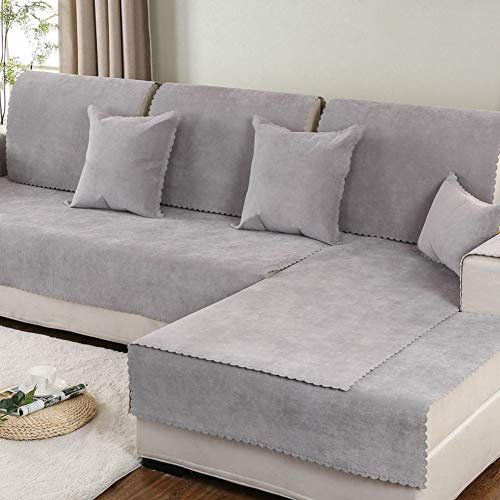 Love House wasserdichte Schnitt Sofa Überwurf Für Haustiere, Anti-rutsch Einfarbig Schmutzresistent Schonbezug Sofa Sofa Throw Sofabezug -grau 70x120cm(28x47inch)