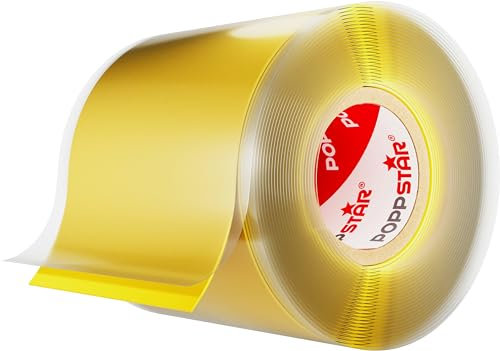 POPPSTAR Cinta de silicona autosellante, 3m x 50mm, cinta aislante y de sellado (agua, aire), amarillo, 1 rollo