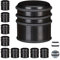 Relaxdays 10 x Türstopper für den Boden, Schwerer Türpuffer, für Türen & Fenster bei Luftzug, 3 Gummiringe, ∅ 7 cm, schwarz