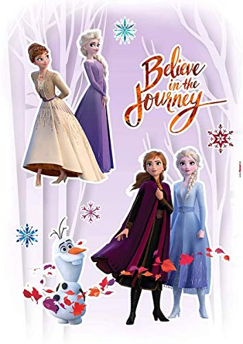 Komar Frozen Wandtattoo Believe IN The Journey - Größe 50 x 70 cm, Deco-Sticker, Aufkleber, Sticker, Wanddekoration, Kinderzimmer, Mädchenzimmer, Disney - 14058h, Bunt