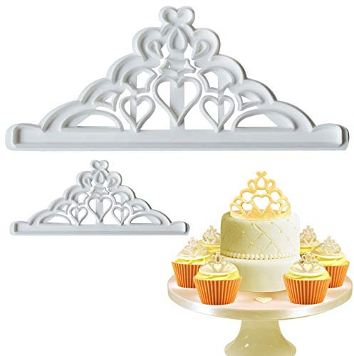 Ausstechformen-Set mit Krone, Tiara, Fondant, Krone und Prinzessinnenkrone, Cupcake-Dekoration, 2 Stück