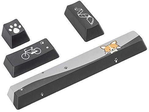 Pudding keycaps, DIY Custom keycaps Black Dogs Muster Keycaps Space + ESC + Enter + Numpad Enter Keycap für mechanische Tastatur, personalisierte Keycap