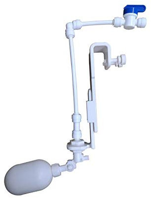Malida Regolatore di livello dell'acqua per acquario, cambiatore d'acqua per acquario, valvola galleggiante resistente alla corrosione, in plastica bianca, 1,5 L, sistema ATO