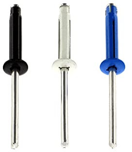 Restagraf - Rivets Expansés Bleus, Blancs, Noirs pour Plaques d'Immatriculation - Diamètre 4 mm - Fixation Durable sur Carrosserie ou Support Plastique - Réf. 228444 - Blister de 8