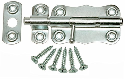 Bolzenriegel Türriegel Schlossriegel Möbelriegel Schubriegel (2, 75 mm Silber Verzinkt)