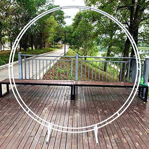 YYHJ Arco Jardín de Metal,Arcos Marco Redondo,Pergola para Rosales y Enredaderas,para Boda,Jardin,Decoración Floral,Fiesta Nupcial,Varias Plantas de Escalada (Color : White, Size : 2.4m/94.5inch)