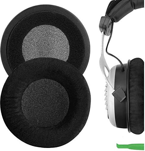 GEEKRIA Comfort Ersatz-Ohrpolster aus Velours für Beyerdynamic DT990 DT880 DT860 DT797 DT790 DT770 DT440 RSX700 MMX300 HS800 HS400 HS200 T90 T70 T5P Kopfhörer, Headset, Ohrpolster, Schwarz