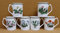 Botanic Flowers Mugs Set of 6 Fine Bone China Topaz 9.5oz 275 ml Cups Hand Decorated UK