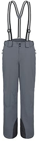 AOLI RAY Herren Skihose Snowboardhose Wasserdicht Gefüttert Trägerhose Wanderhose Schneehose Winddicht Winter Outdoorhose mit 4 Taschen Grau S