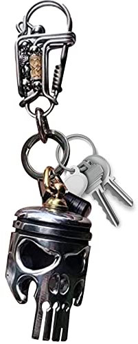 Skull Keychain, Piston Art Skull Keychain, Keychain Accessories Cool For Craft, Alloy Skull Pendant Keyring, Hanging Metal Skeleton Keyring With Flashlight And Bottle Opener, Skull Decoration Pendant