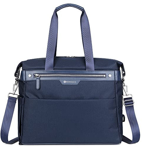 Nordace Hinz – Tragetasche für Reisen & Arbeit für Damen und Herren mit USB-Ladeanschluss, wasserdicht – Büchertasche für jeden Tag, marineblau, Medium