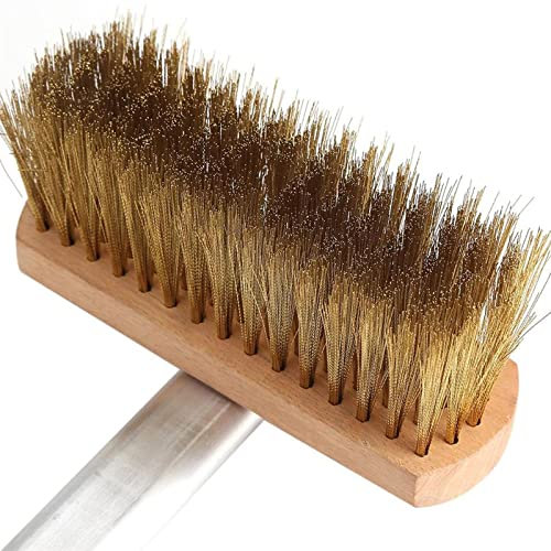 La zappa Spazzola per forno a legna, scopa testa in ottone girevole (Testa 27 x 7 cm)