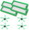 PakTrade Sparset 4X Hepa Filter + 4X Seitenbürsten Bürsten geeignet Für Vorwerk Kobold Saugroboter VR 200 300 - VR200 VR300 | Anzahl: 4 Stück Luftfilter + 4 Stück Seitenbürste | Zubehör - Ersatzteile