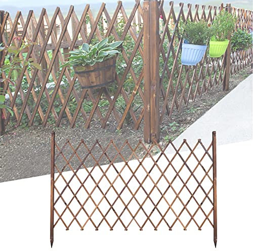 GOCHUSX Expandable Wood Garden Zaun, Screen Fence Divider, Freistehend Erweiternde Patio Zaun Panels Für Home Garden Dekorative (Farbe : Braun, Größe : 100x65cm)