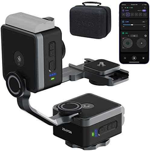 Zeapon PONS PT - Testine motorizzate a 2 assi, con custodia per il trasporto per fotocamera Zeapon Slider a 360 gradi e Waypoint Surrounding, per videografia panoramica Timelapse