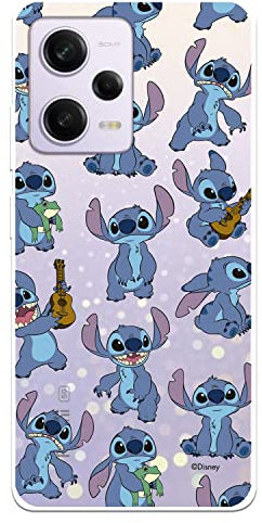 Funda para Xiaomi Redmi Note 12 Pro 5G Oficial de Lilo & Stitch Patron Transparente para Proteger tu móvil. Carcasa para Xiaomi de Silicona Flexible con Licencia Oficial de Disney