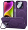 Tigratigro Cover con Cavalletto,Compatibile con iPhone 13/14,Protezione Fotocamera H9 vetro temperato,Custodia Posteriore Glassata Traslucida, Anti-Impronte,Sensazione di Velluto (Viola Scuro)