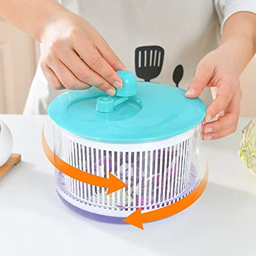 CASOTA Mehrzweck-Salatschleuder, Trockner, 2,5 l, Gemüsewaschtrockner, Abtropfsieb mit Schüssel und Sieb, for Waschen, Reinigen und Trocknen von Gemüse und anderem Gemüse, drehbar in der Küche