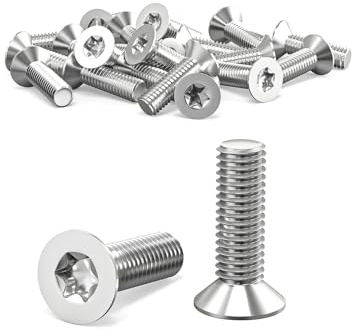 ORTAVA 20 Stück Senkkopfschrauben M5 x 16 mm, M5 Schrauben Torx A2 V2A | Edelstahlschrauben Vollgewinde ISO 14581 / DIN 965 für Maschinen, Geräte und Möbel