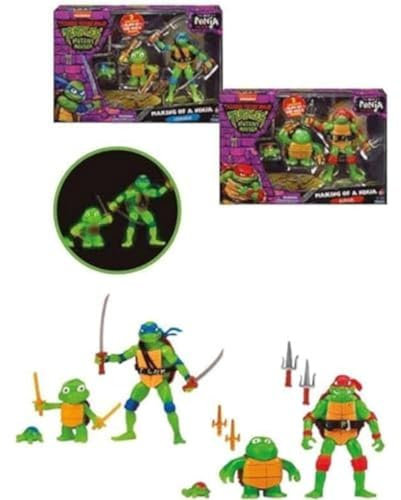Ninja Turtles Mega Set mit 6 Figuren, mit Waffen, zufälliges Modell, für Kinder ab 4 Jahren, TU836