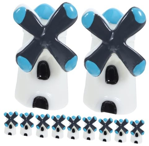 BESPORTBLE 20stücke Miniatur-windmühlen-Modelle Aus Kunstharz Bonsai-windmühlen-Ornament Kreatives Dekor Mini-Retro-Accessoires Für Gartendekoration Und Blumentopf-landschaften