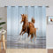 ANHOPE Tier Pferd Stute Pony Blickdichte Gardinen mit Ösen Thermo Vorhänge Blackout Curtain Weich Verdunklungsvorhänge Wohnzimmer Schlafzimmer Vorhang 2er Set H 229 x B 117 cm