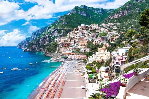 Fotografie Torsten Ackermann Fertig gerahmtes Leinwandbild - Motiv: Blick auf Positano an der italienischen Amalfi Küste - Bilder/Fotos/Wandbilder/Souvenirs aus Italien, Größen Name: 30 x 20 cm