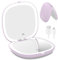 wobsion LED Taschenspiegel mit 1X/10×Vergrößerung und Beleuchtung,USB Wiederaufladbarer Tragbarer Kleiner Reisespiegel mit Licht,750mAh Dimmbarer Doppelseitiger Handspiegel für Makeup,Lila
