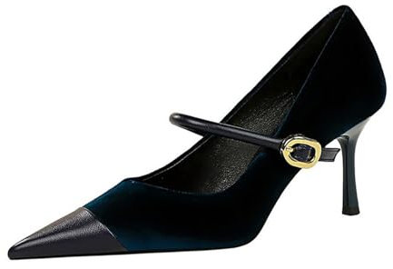Tacco A Spillo A Punta Décolleté Donna Cinturino alla Caviglia Fibbia Tacchi 7/10CM da Matrimonio Ufficio Feste Sexy Scarpe (Blu Zaffiro 10cm,43)