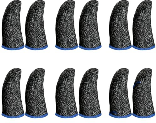 PYAIOVR 6 paia di guanti a prova di sudore senza cuciture touch screen controller di gioco pollice manicotto per Phone Gaming, nero