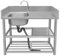 Lavatoio Esterno Lavanderia,Lavello da Cucina 1 Vasca,Lavandino Inox Professionale con Rubinetto,Lavandino Commerciale Ristorante,Lavabo da Giardino Campeggio Autoportante,per Interno Garage(100x50x80
