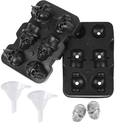 1 Stück Totenkopfform, 2 Stück Trichter, Interessante Eiswürfelform, Totenkopfsaft-Eiswürfelform, Eiswürfelform