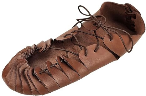 Vehi Mercatus Mittelalter Bundschuhe Braun mit Gummisohle 40/41