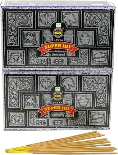 Satya Shrinivas Sugandhalaya Super Hit Räucherstäbchen, Indiens, Schwarz, 24 Stück – Wohltuender Duft, Hochwertige Qualität, Ideal für Meditation, Yoga und Entspannung