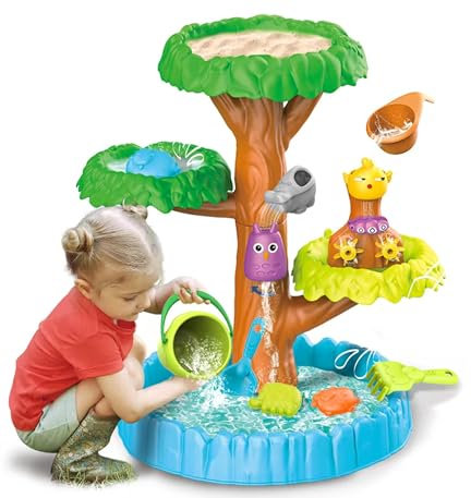 Sand- und Wasserbaum-Aktivitätsset für Outdoor-Garten & Strand, Spielzeit, Jungen und Mädchen ab 3 Jahren